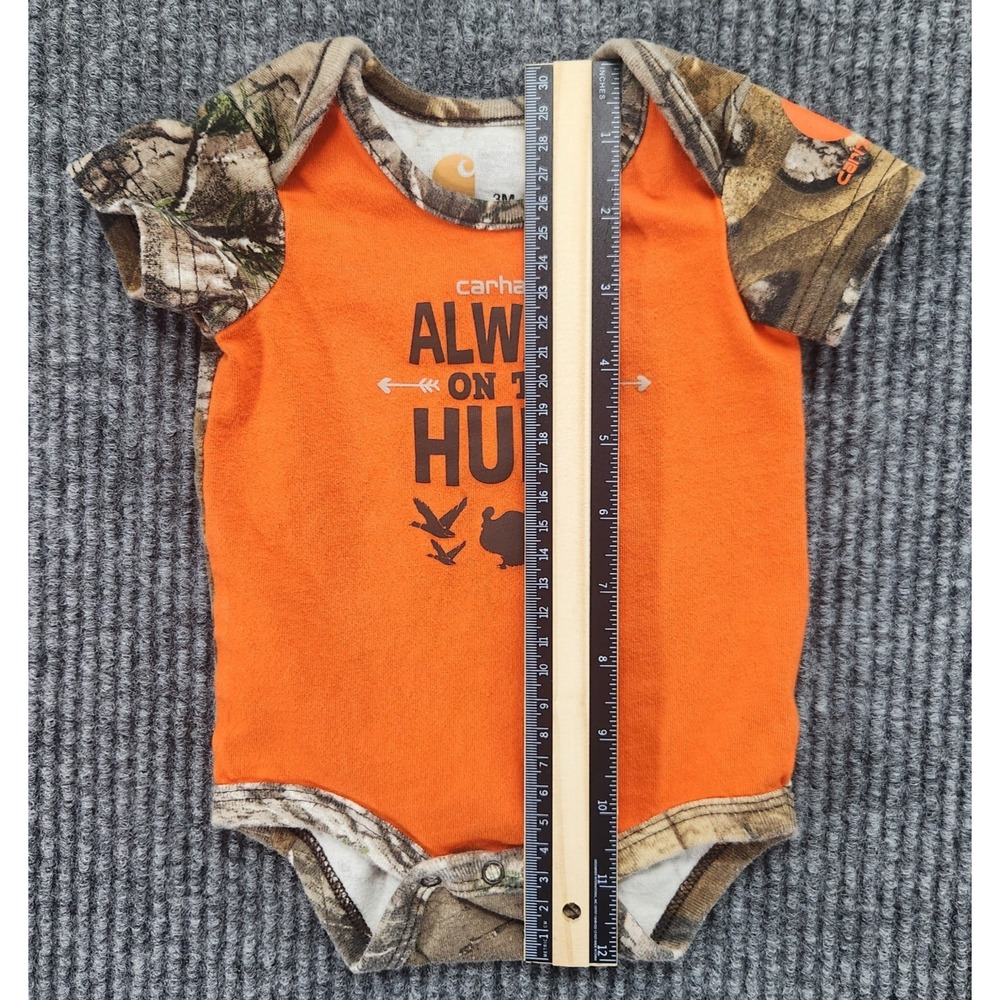 Carhartt One Piece Baby Size 3 Month "Always On The Hunt" Short Sleeves - Picture 8 of 11